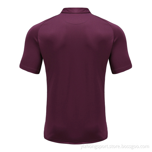 Mens Dry Fit Rugby Wear Polo Shirt Plaid